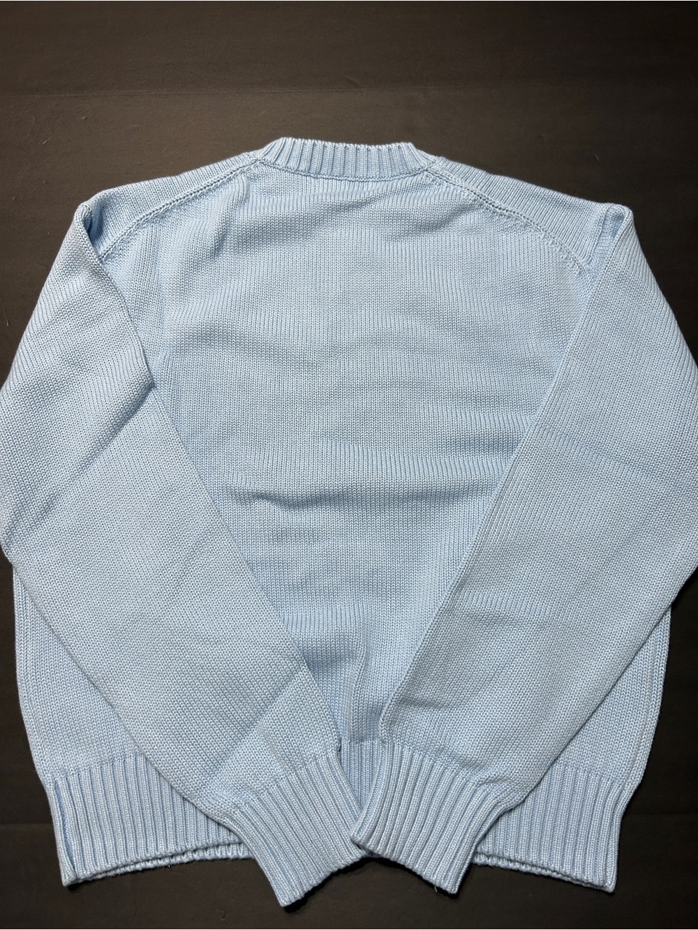 Polo by Ralph Lauren women’s cotton Light Blue Bear Intarsia Crewneck Sweater L - Picture 2 of 16